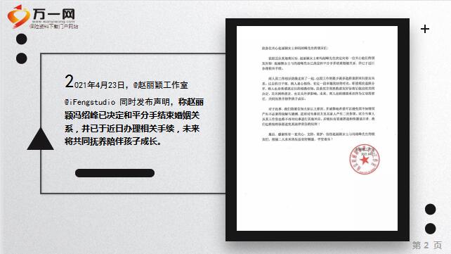 赵丽颖和冯绍峰宣布离婚12页.ppt